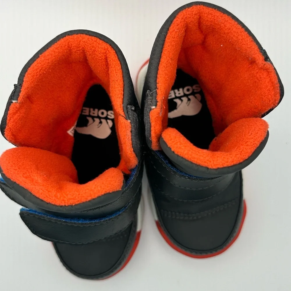 Sorel Toddler Black Boot with Red, Blue &‎ Yellow Accents